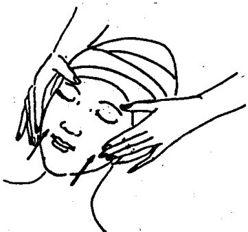 Facial cheek pushing technique