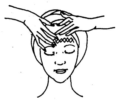 Gently stroke the forehead