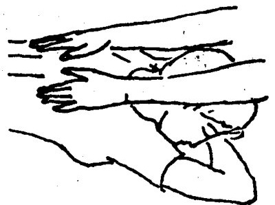 Pushing and pressing along the Bladder Meridian of Foot-Taiyang (BL) with both palms
